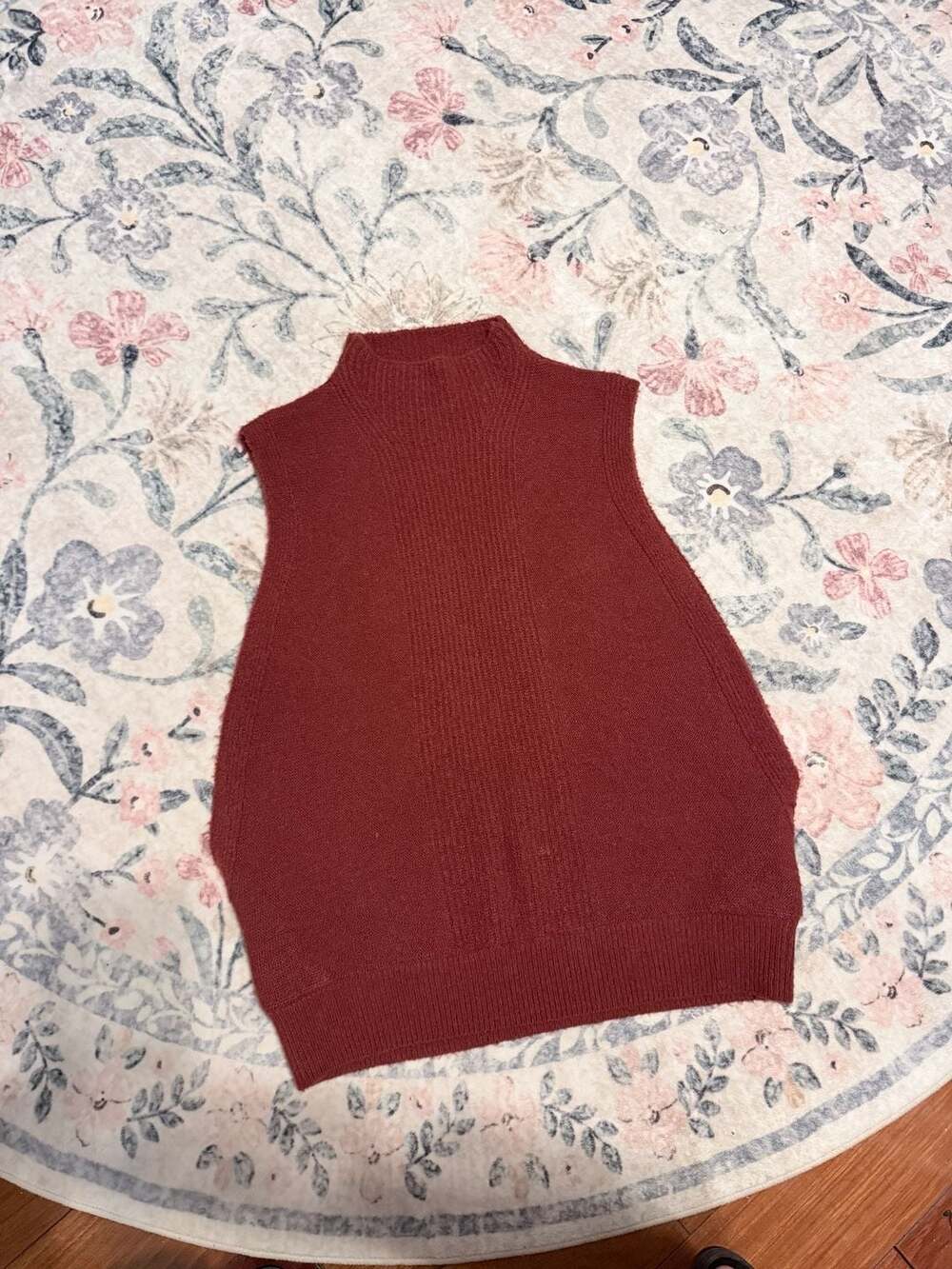 Gap Rust Red Wool/Alpaca blend Mock Neck Oversized Sweater Vest Woman's L